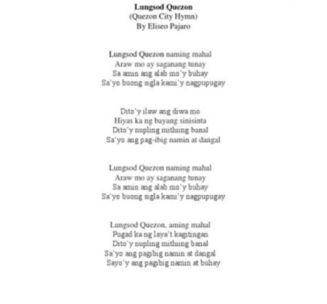 sangay ng lungsod quezon lyrics